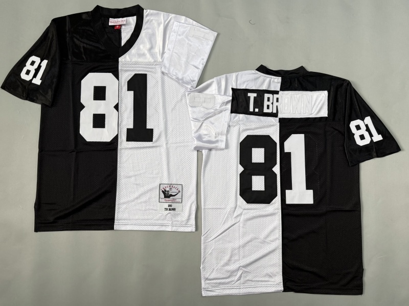 Men 2025 Nike Oakland Raiders #81 T.Brown black  white Throwback Limited NFL Jersey style 001->oakland raiders->NFL Jersey